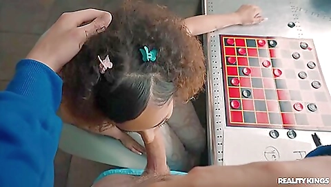 Curly-haired Bimbo Pleasures Lucky Dude In The Living Room With Kira Perez And Jimmy Michaels